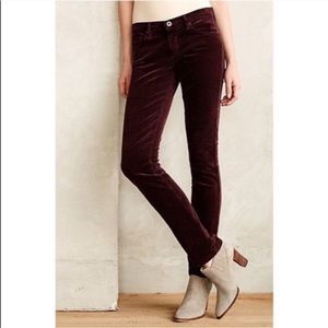 AG Stevie Slim Straight Rich Wine Corduroy Pants